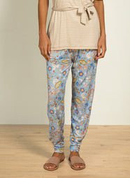 Jameela Blue Bobien Cuffed Pajama Pant