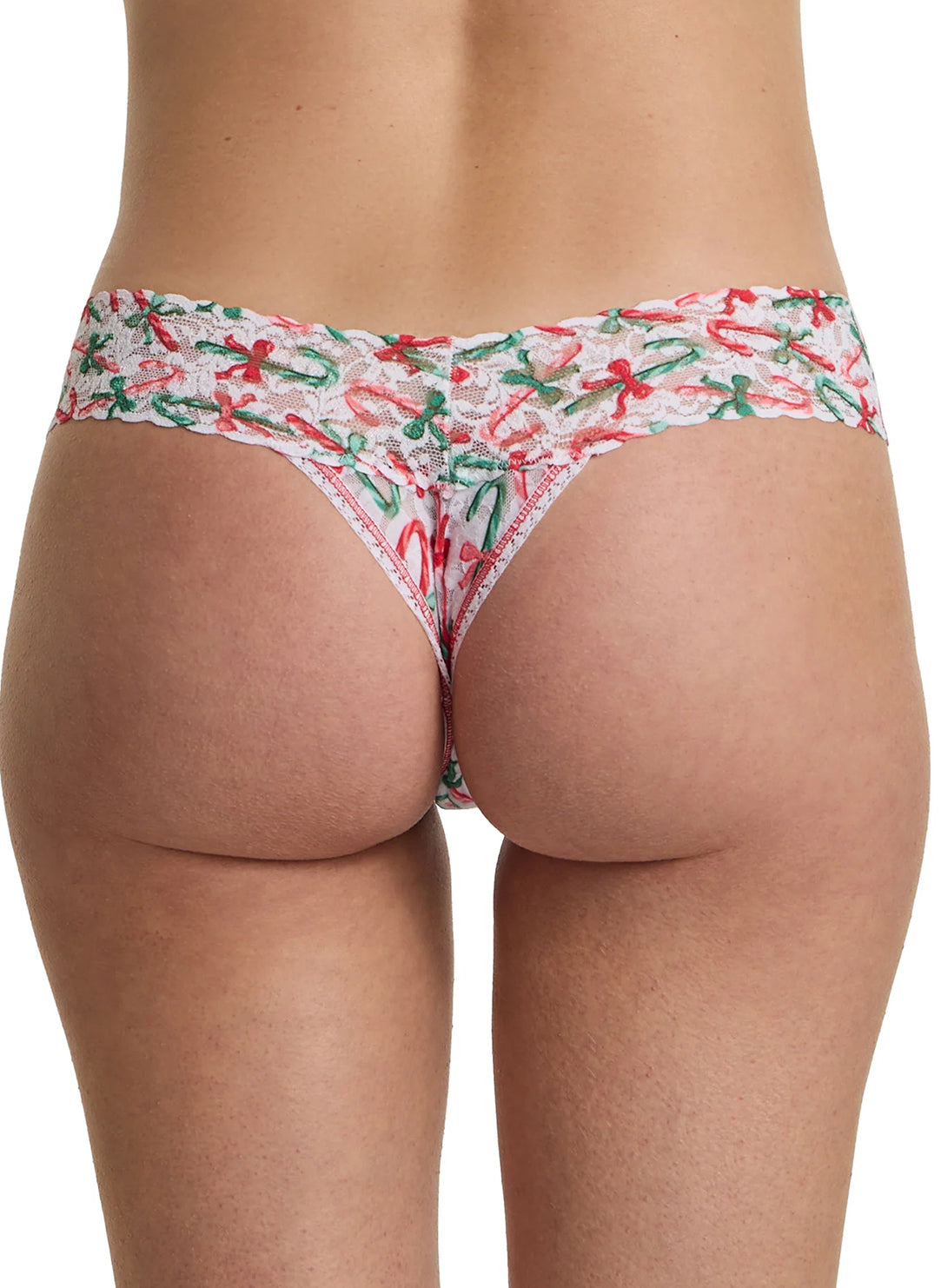 Signature Lace Candy Cane Delight Printed Low Rise Thong