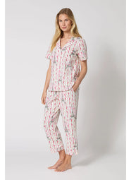 Fleur de la Tour White Cropped PJ Set