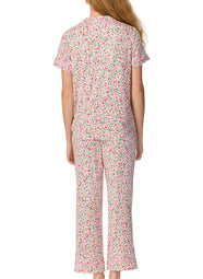 Playful Blooms White Cropped PJ Set
