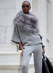 Ostrich Plume Grey Snood