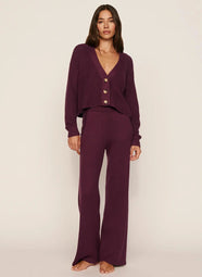 Recycled Sweater Wildberry Cropped Cardigan
