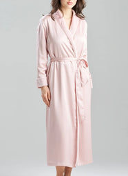 Satin Plush Pink Rose Long Robe