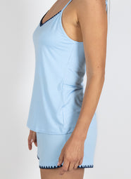 Cute Stitching Cool Blue Cami Short Set