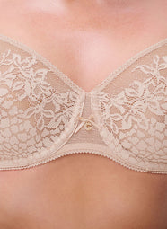 Maris Nude Blush Lace Full Coverage Unlined Bra