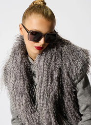 Ostrich Plume Grey Vest