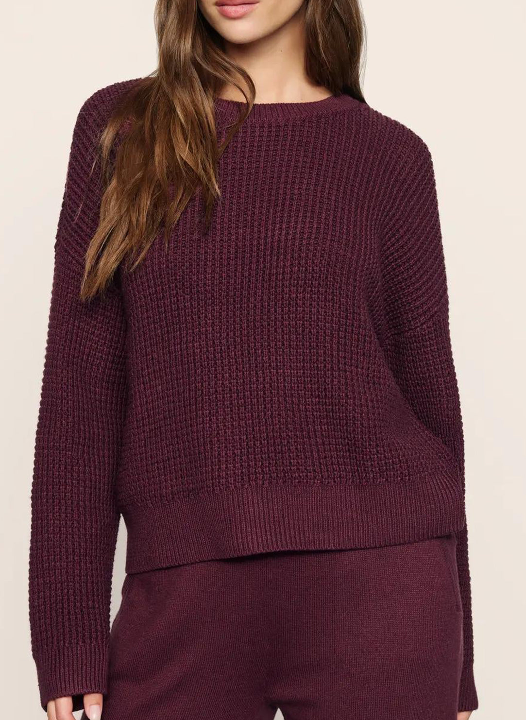 Recycled Sweater Wildberry Cropped Crew