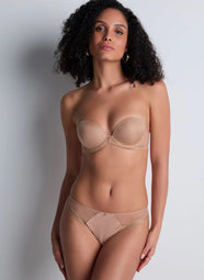 Sheer Emotion Sand Strapless Bra