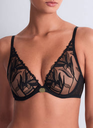 Sweet Euphoria Black Triangle Plunge Bra