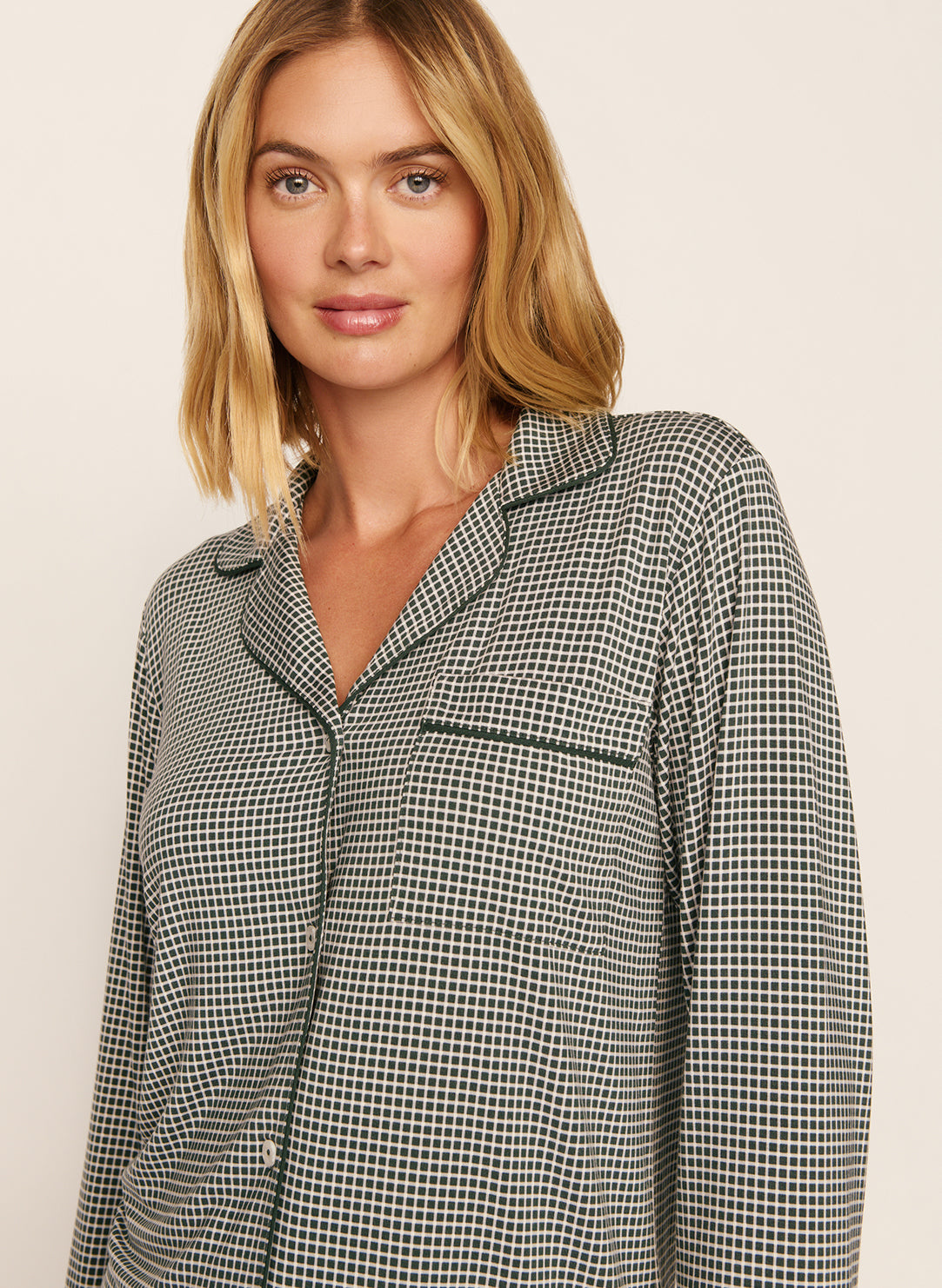 Gisele Printed Cabin Check Pajama Set