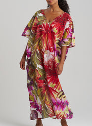 Rainforest Multi Cotton Beaded Caftan