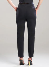 Techno Crepe Black Side Zip Ankle Pants