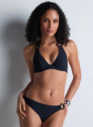 Summer Essence Black Swim Halter Triangle Top