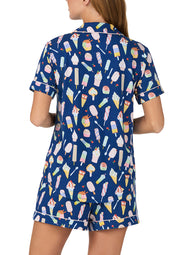Icy Treats Navy Short Pajama Set