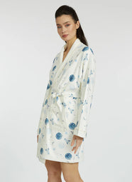 To the Moon and Back Blue Short Robe