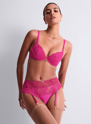 Sweet Euphoria Passion Rose Garter Belt Thong
