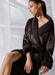 Plush Sherpa Espresso Long Robe