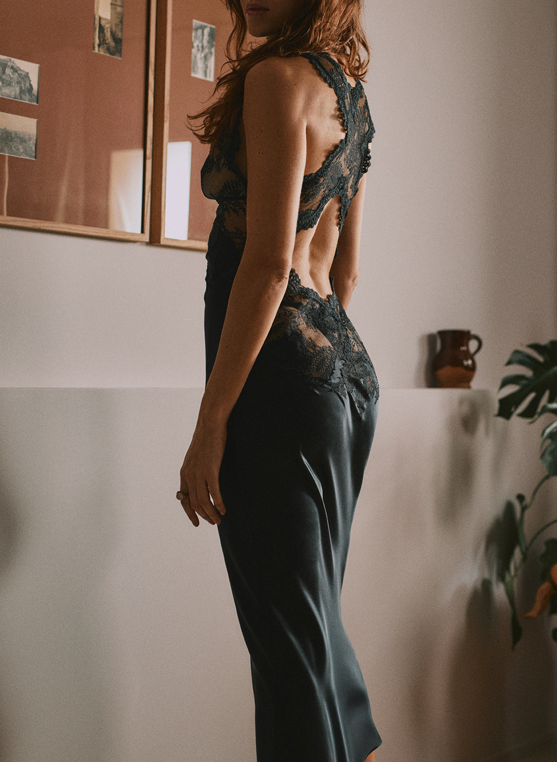 Daniella Satin Noir Gown