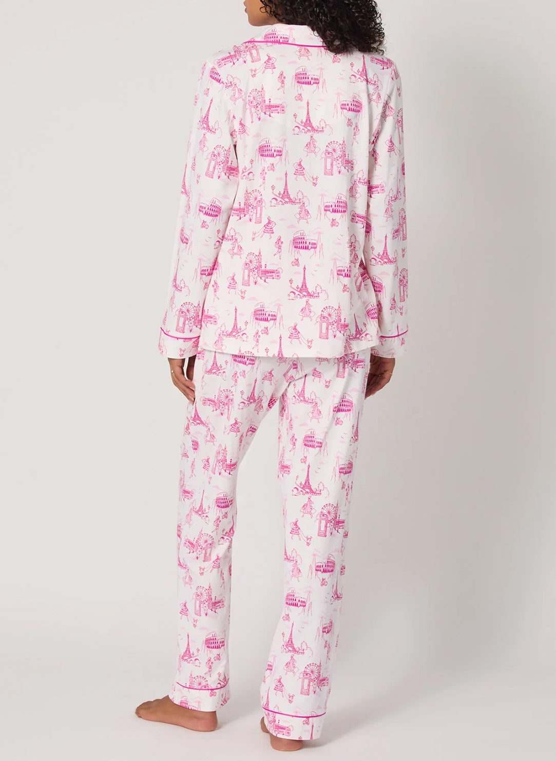 Jet Setter White Long Pajama Set