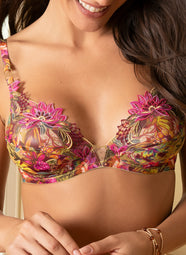 Danse Des Fleurs Fushia Vert Triangle Bra