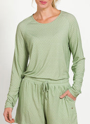 Thousand Leaves Light Green Tina Long Sleeve Top