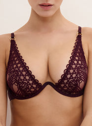 Eloge Du Desir Deep Berry Single Wired Triangle Bra