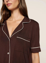 Gisele Chocolate SS Cropped PJ Set