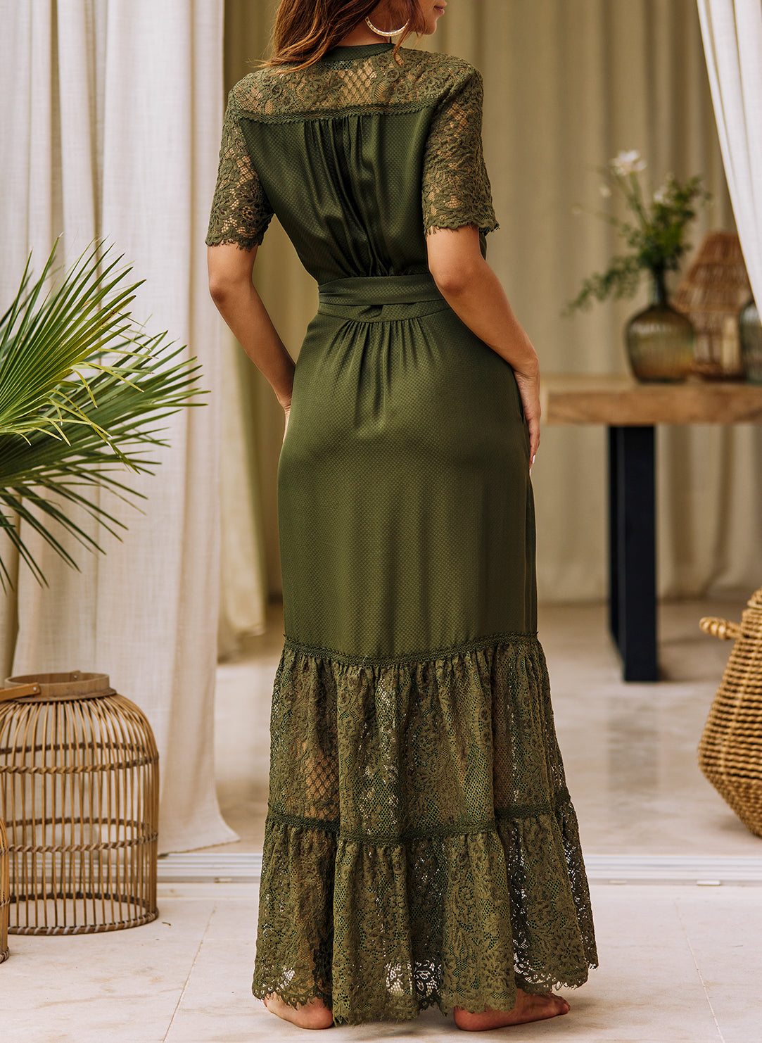 Talia Bronze 3/4 Sleeve Maxi Dress