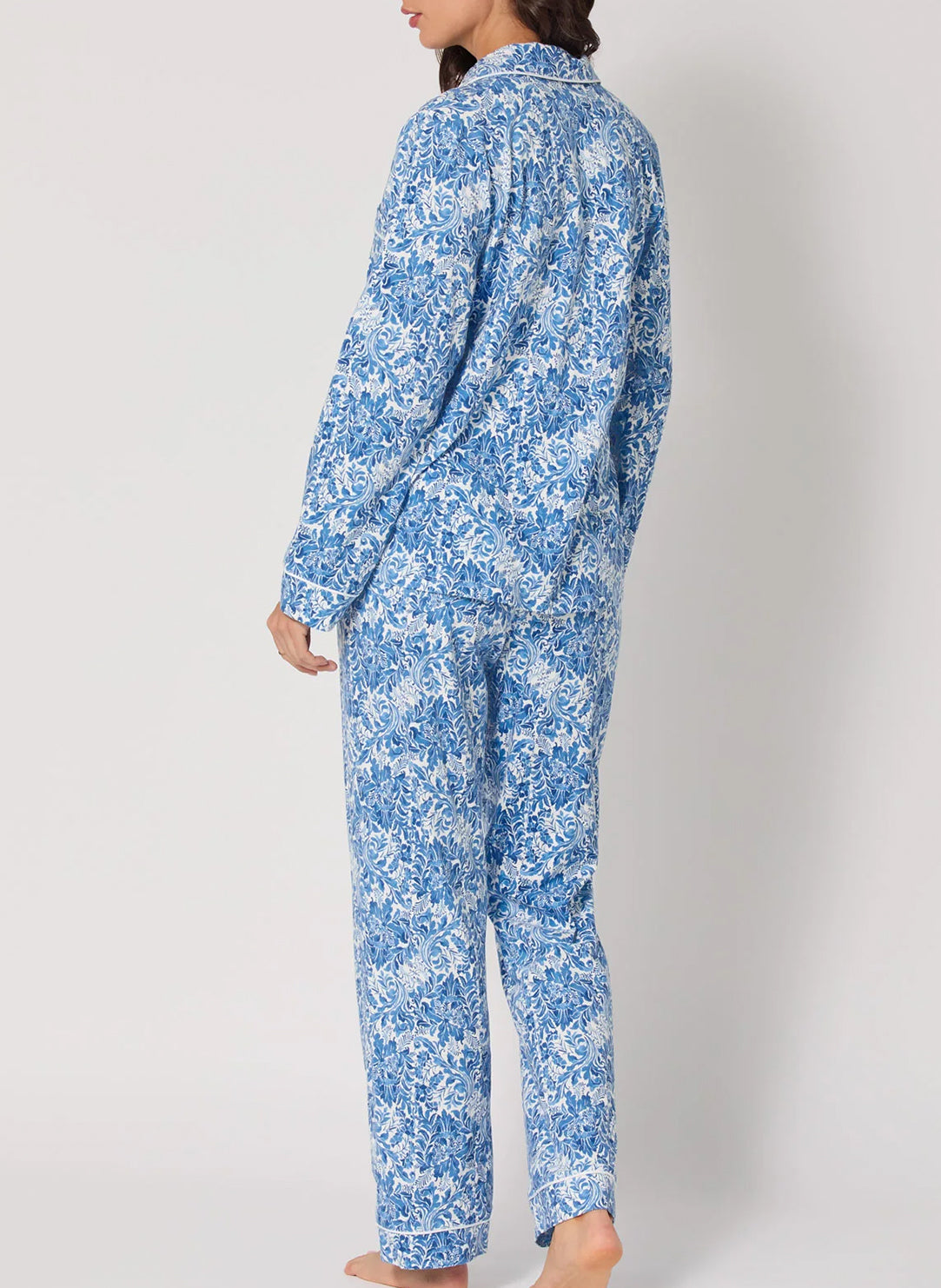 Dreamy Damask Blue Long Pajama Set
