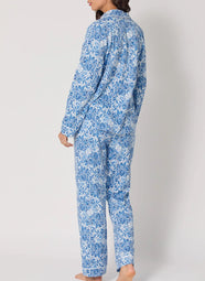 Dreamy Damask Blue Long Pajama Set