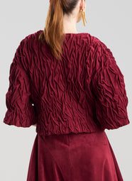 Vegan Luxe Suede Ruby Texture Embroidery Jacket