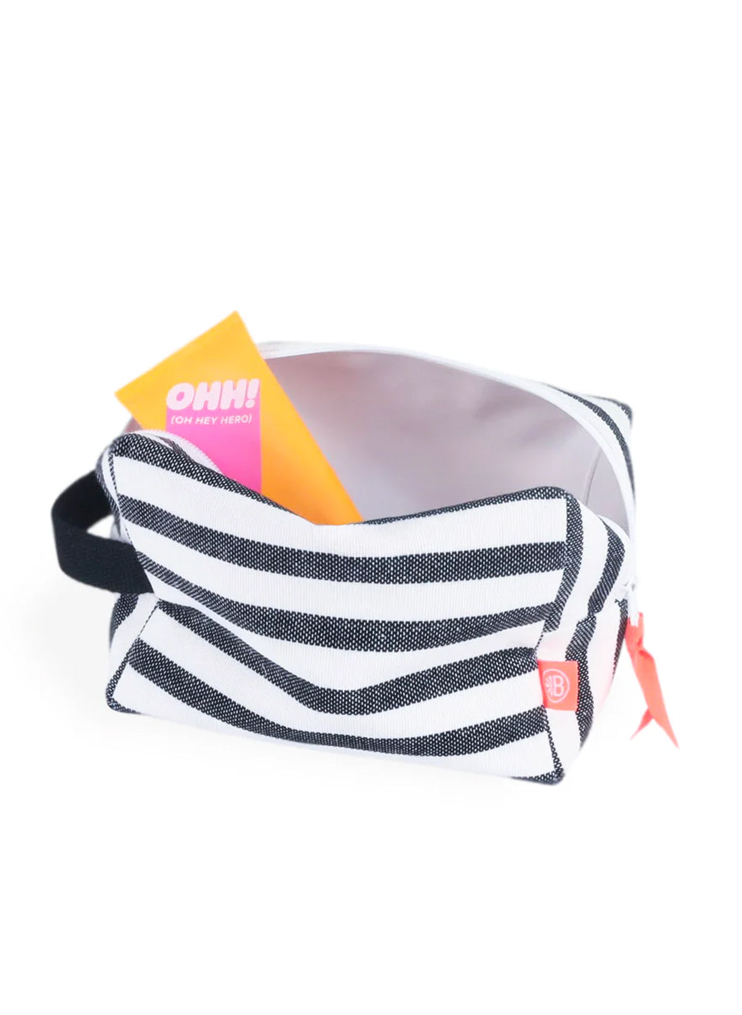El Leopoldo Black Stripe Jumbo Rectangular Clutch Bag