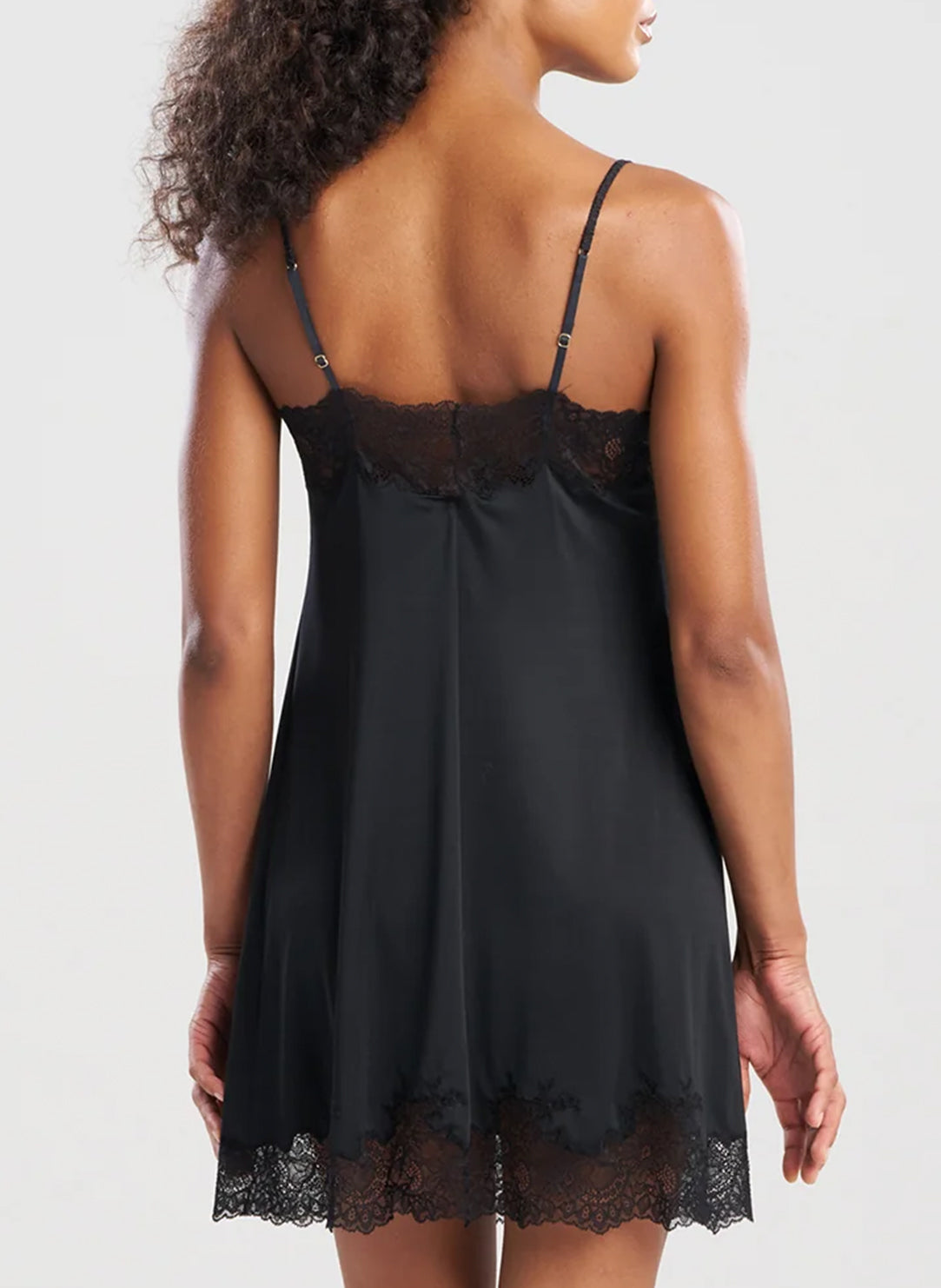 Enchant Black Lace Trim Chemise