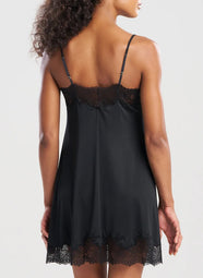 Enchant Black Lace Trim Chemise