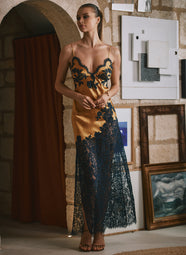 Dahlia Satin Dore/Nuit Gown