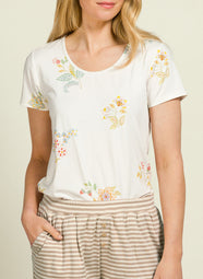 Blossom Chique White Tilly Short Sleeve Top