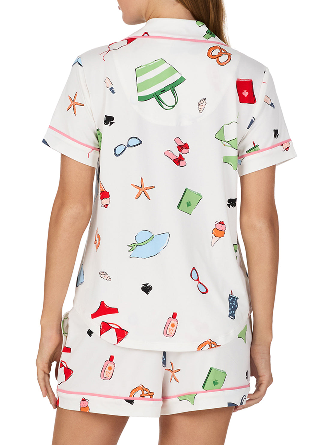 Vacation Time White Short Pajama Set