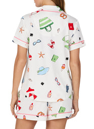 Vacation Time White Short Pajama Set