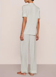 Gisele Printed Tide Dot Short Sleeve Pant PJ Set