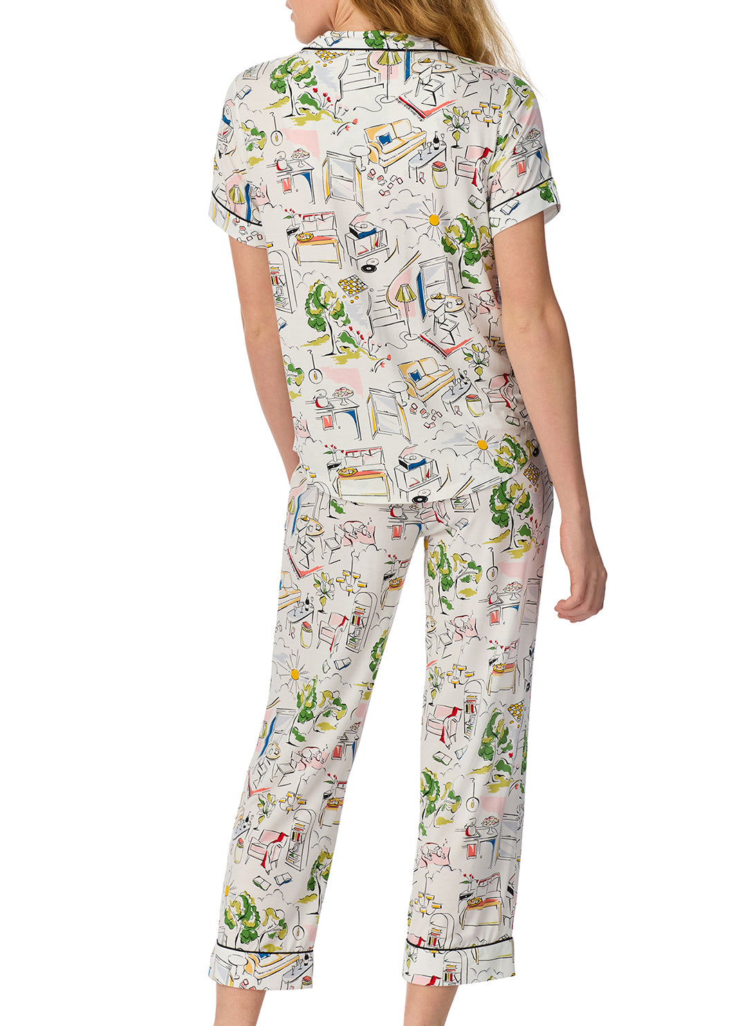 Cozy Weekend White Cropped PJ Set