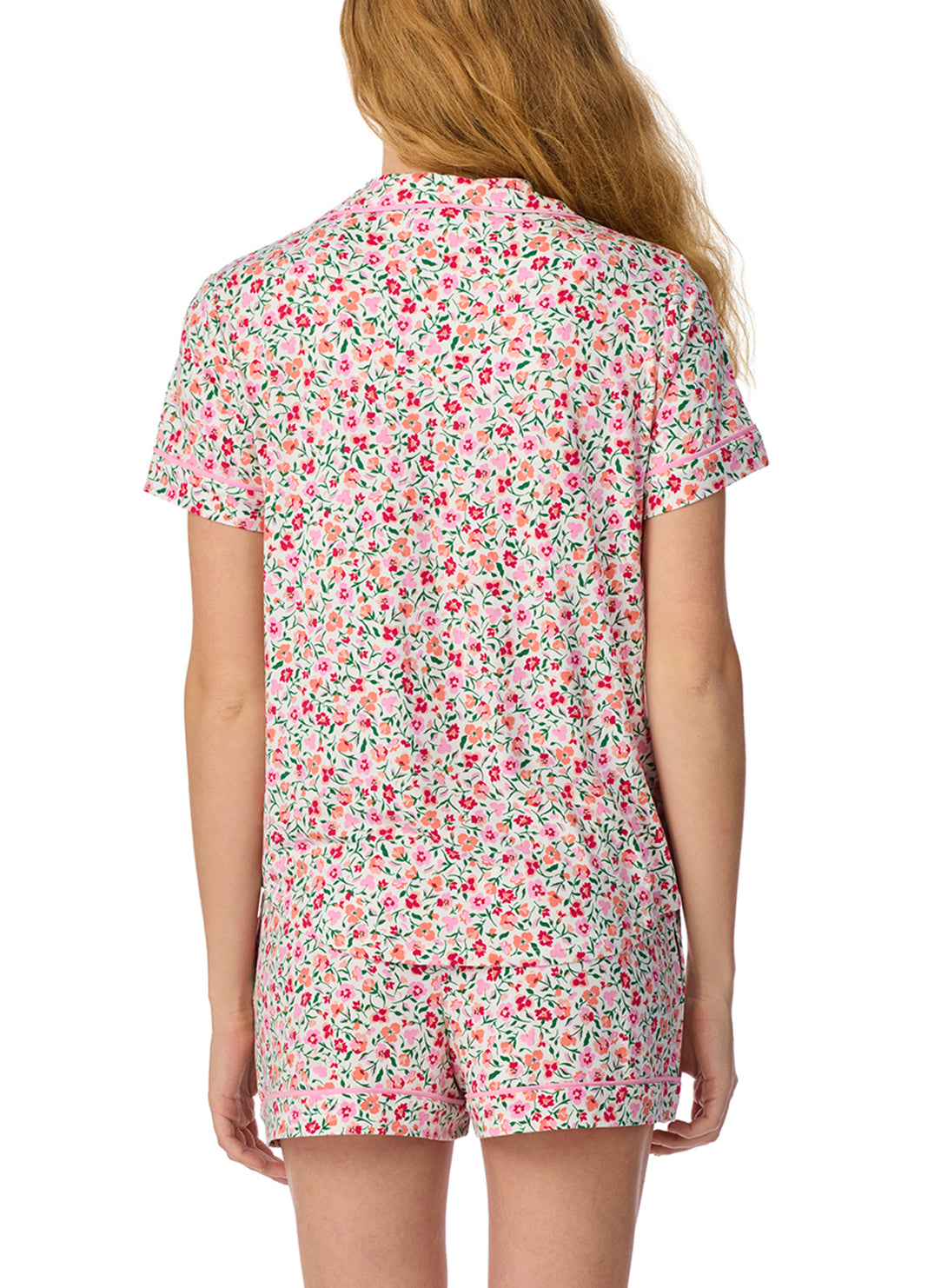 Playful Blooms White Short PJ Set