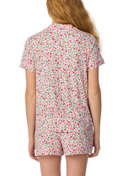Playful Blooms White Short PJ Set
