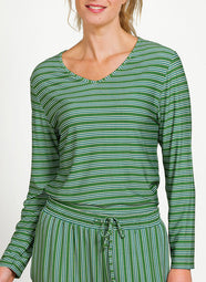 Kente Stripe Green Trice Long Sleeve Top
