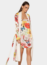 Bouquet Ivory Floral Long Robe