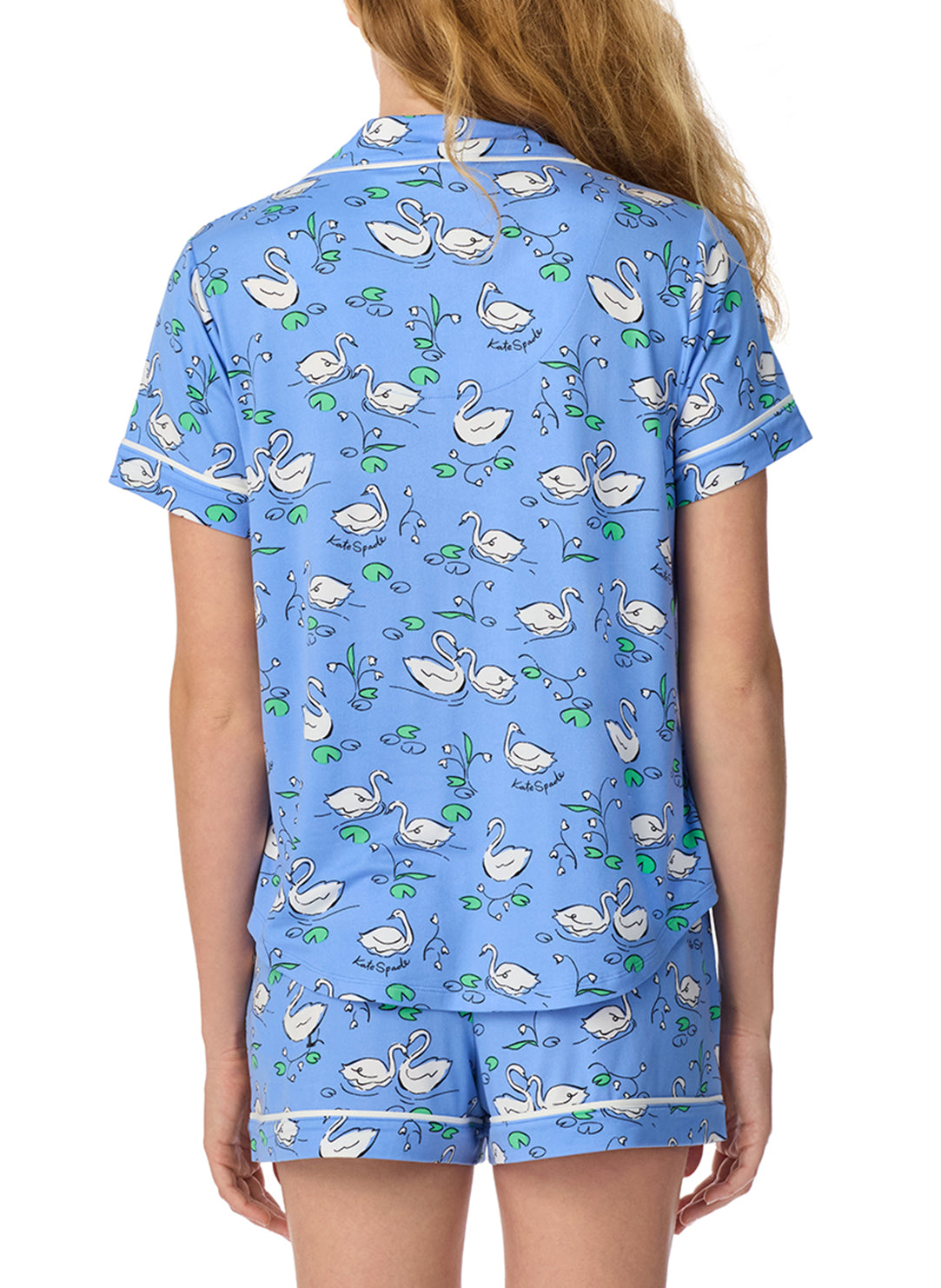 Swan Serenade Blue Short PJ Set