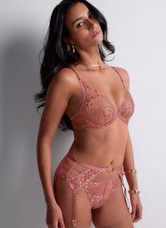 Crazy In Love Warm Pink Triangle Plunge Bra