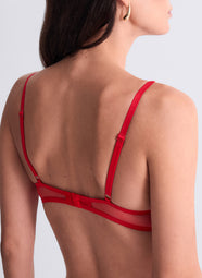 Sheer Emotion Diva Red Triangle Plunge Bra