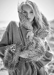 Double Knit Heather Grey Fur Topper