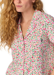 Playful Blooms White Cropped PJ Set