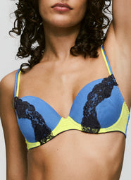 Bremer King Blue Padded Plunge Bra